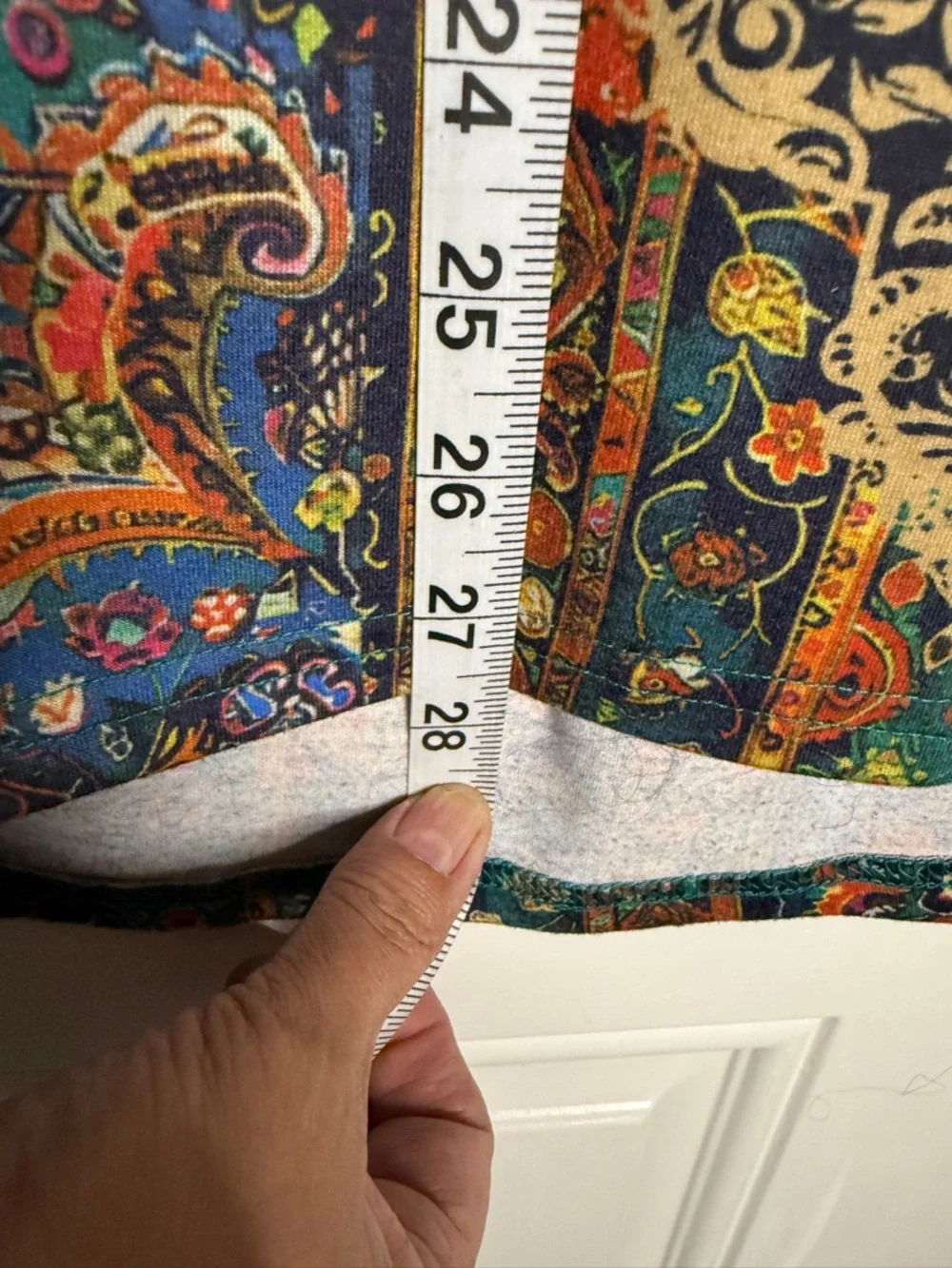 Boho Paisley V-Neck Short Sleeve Top - Multicolor - Picture 6 of 8